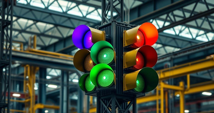 Torre de Sinalização 3 Cores: Segurança Visual Eficiente